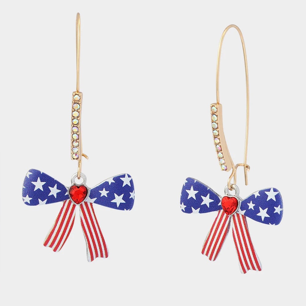 LAST ONE! Betsey Johnson Americana Bow Earrings